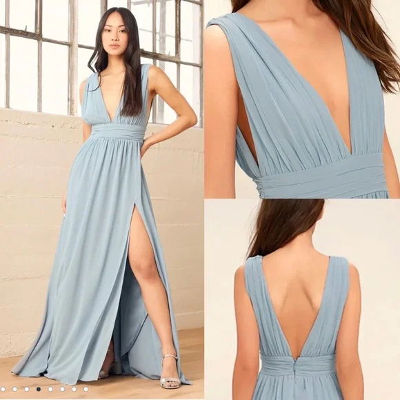 Heavenly hues light blue maxi dress sales